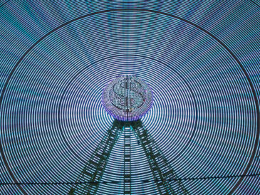 Dollartecken neon i bakgrunden