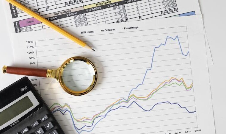 Bild på kalkylator och diagram